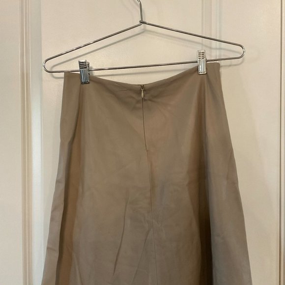 Asymmetrical Leather Pleated Skirt - Picture 3 of 6